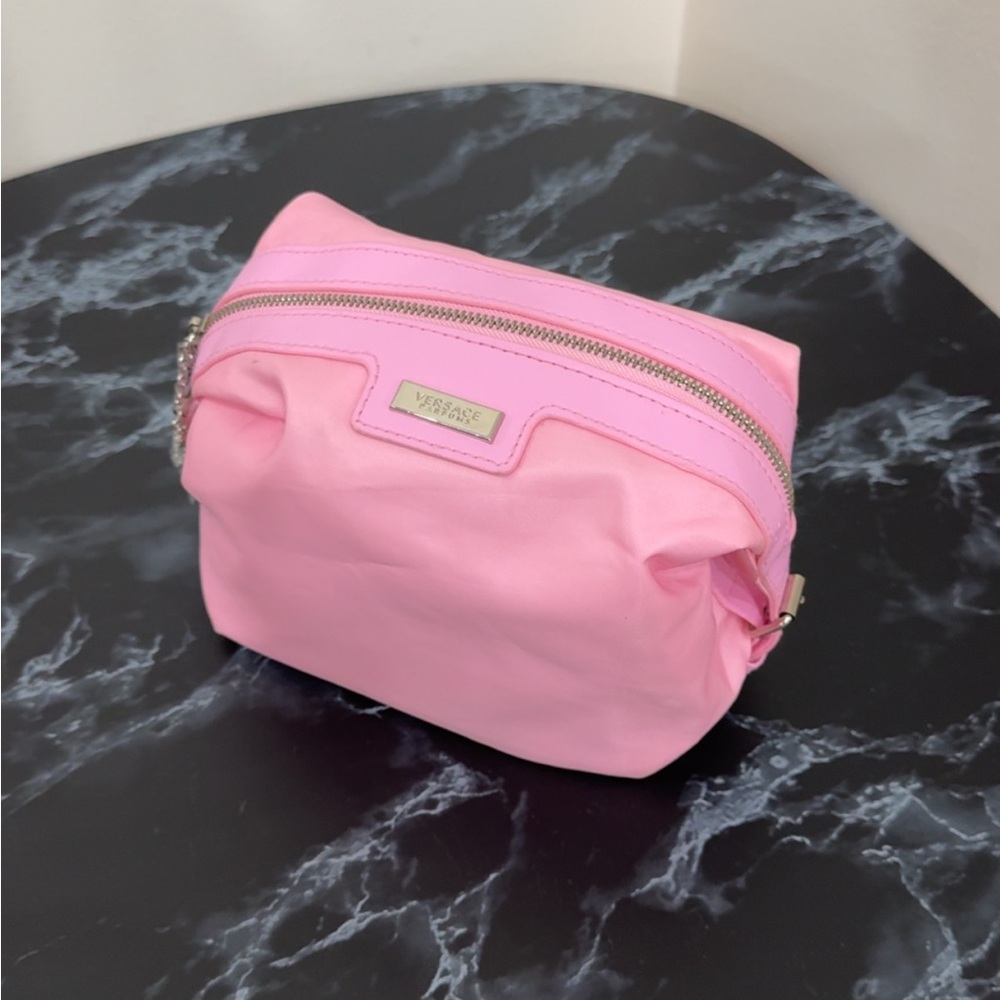 Versace Parfums Cosmetic Pink Pouch with Three Accents AUTHENTIC
